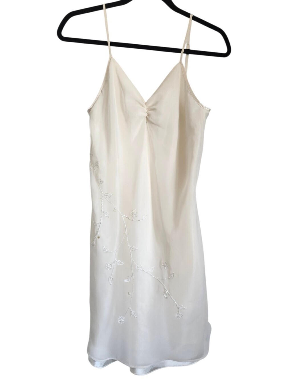 Valerie Stevens Vintage Ivory Beaded Slip Dress – Size S